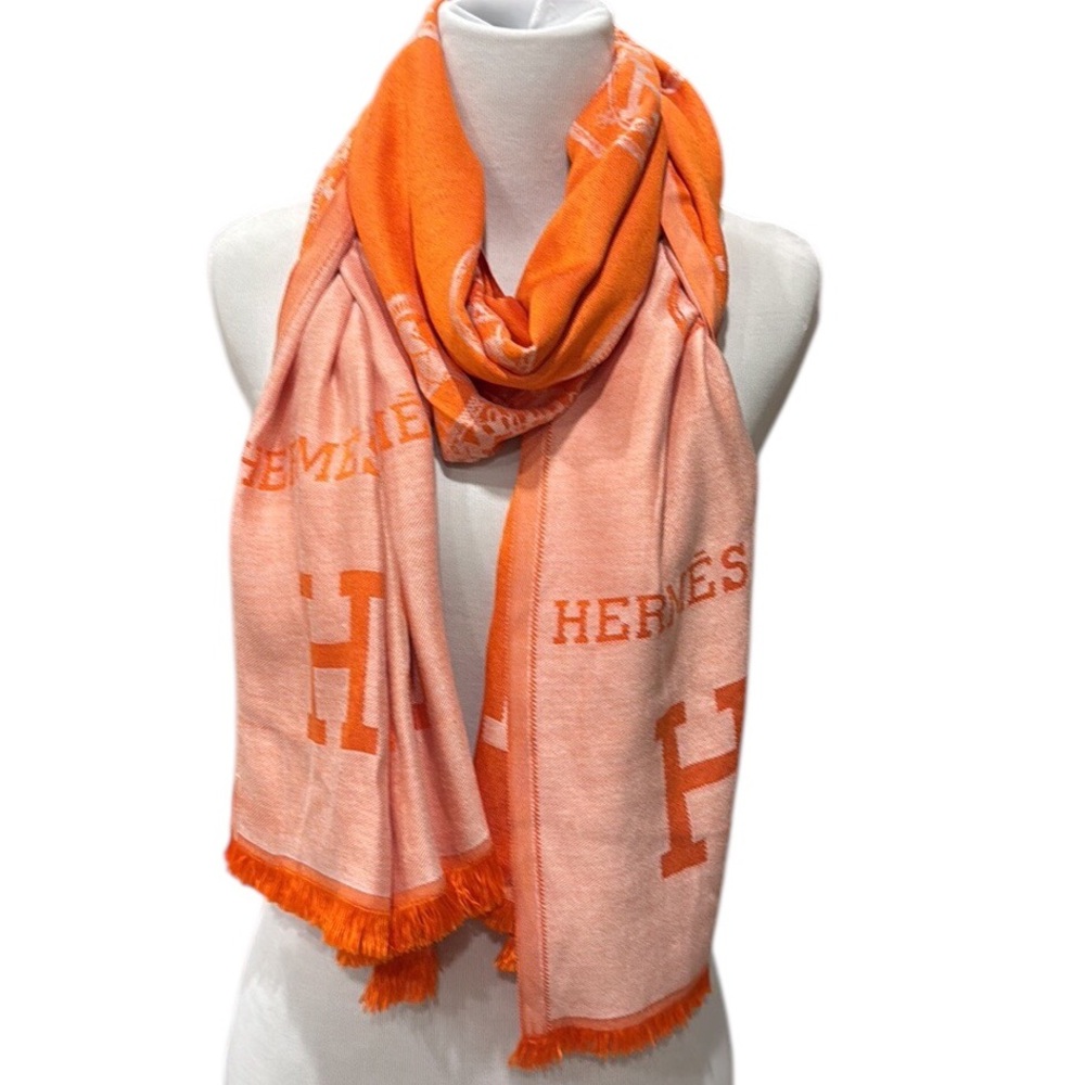 🆕🔥Hermes Style Luxurious ~H~Orange 🍊 Scarf 🧣